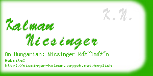kalman nicsinger business card